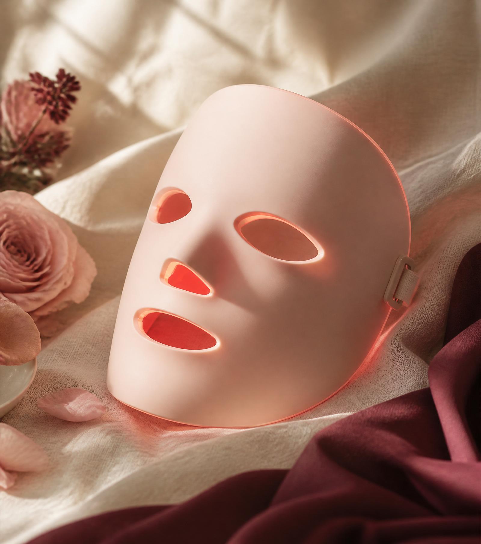 The LED Light Ritual Mask, glowing softly